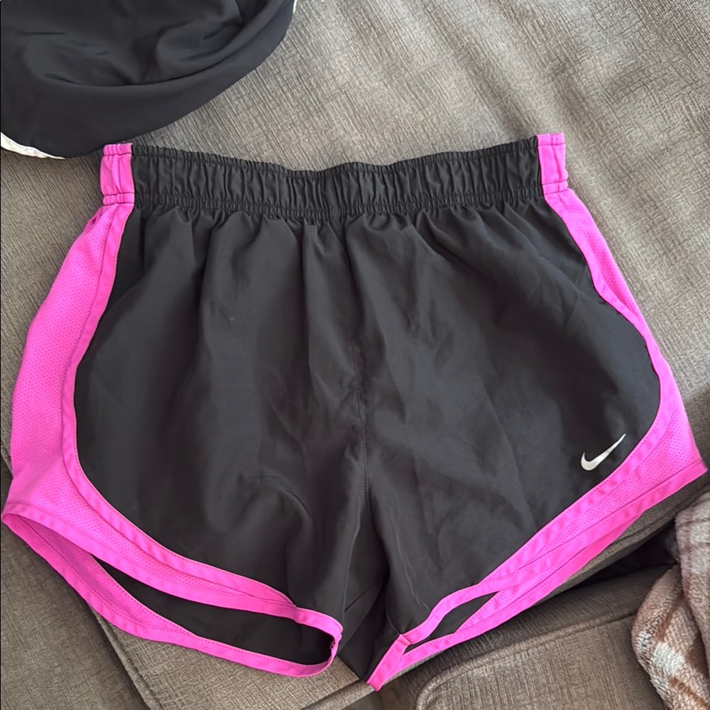 Nike Black and Pink Athletic Shorts Lightweight Design